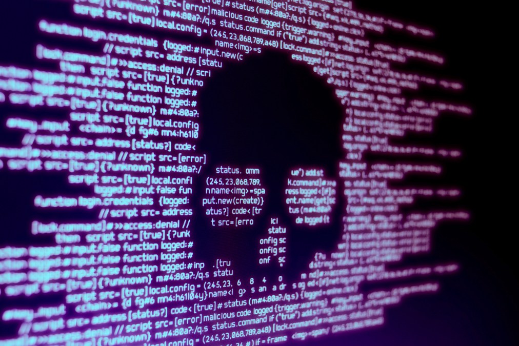 a ransomware skull