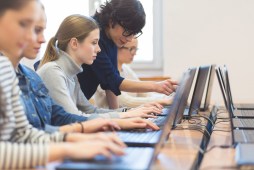 students at computers