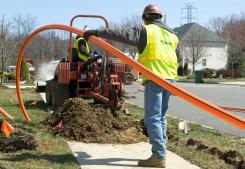 laying fiber residential neighborhood